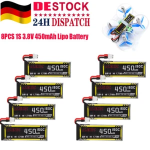 8 Stück 1S 150C 450mAh 3,8V HV LiPo-Akku mit BT2.0-Stecker für RC-Fahrzeug-Renne - Bild 1 von 10