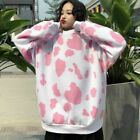 Women T Shirt Pullover Tops Loose Pink Cow Graphic Sweatshirt Cute Sweet