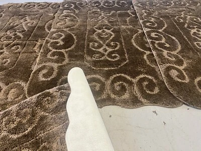 RUGWORLD X JUEGO DE 4 ALFOMBRILLAS ROMANY GITANAS LAVABLES BEIGE OSCURO XLARGE 100X140CM ANTIDESLIZANTES X