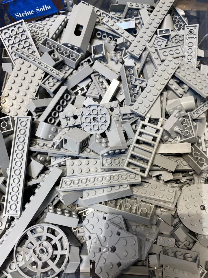 Lego ® 100 hellgraue Steine - light bluish gray - Fliesen, Basic, Platten - grau - Bild 1 von 4