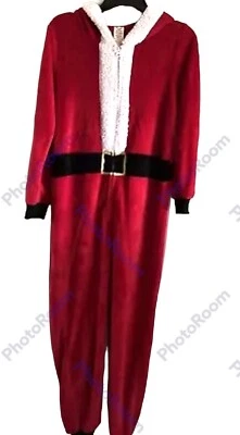 *Mujer XS (0-2) Vacaciones Papá Noel Una Pieza Pijama con Capucha Traje de Unión Polar* Foto 1 de 4