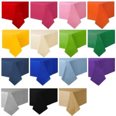 Rectangle Solid Colour Plastic Table Covers Tablecloth Wedding Birthday Party - image 1 of 2