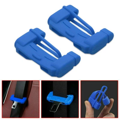 2Pcs Silicone Car Seat Belt Buckle Clip Anti-Scratch Protector Cover Accessories - Image 1 of 4