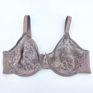 HSIA BH beige Bügel Minimizer Spitze Blumen BH ungefüttert ungepolstert Gr. 36D - Bild 1 von 15