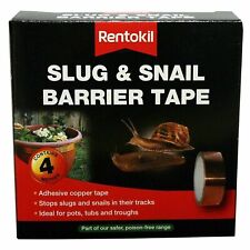 Rentokil Slug & Snail Barrier Adhesive Copper Tape for Pots Tubs Troughs 4 Metre