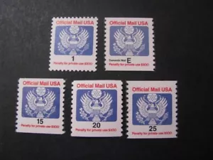 US Briefmarken 5 verschiedene Penalty Mail Official Mail Briefmarken ungebraucht Lot - Bild 1 von 5