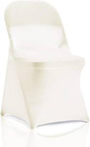 12 PCS Ivory Stretch Spandex Folding Chair Slipcovers, Dining Room Chair Covers - Picture 1 of 7