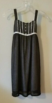 Vestido Solero Negro Blanco Lunares Talla M 7/8 Usado en Excelente Condición Foto 1 de 3