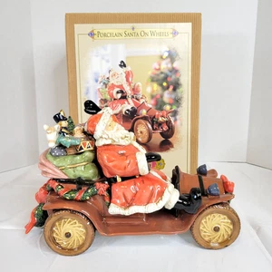 Grandeur Noel Porcelain Santa On Wheels Car 2003 Collectors Edition Christmas - Picture 1 of 15