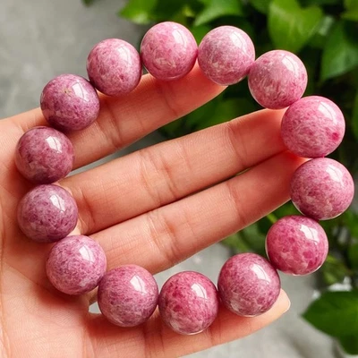 Pulsera 15,4 mm Natural Rosa Rodonita Argentina Mujer Cuentas 2561 Foto 1 de 4