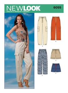 NEW LOOK 6055 PANTALONI E PANTALONCINI MISS' modello cucito taglie 6-16 Abilità: MEDIA - Foto 1 di 6