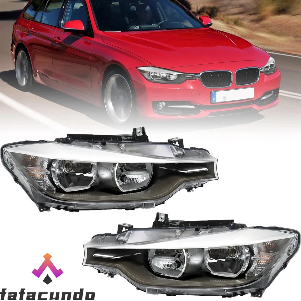 For BMW 2012-2015 F30 320i 328i 335i Pair Halogen Headlights Assembly with Bulbs Foto 1 de 4