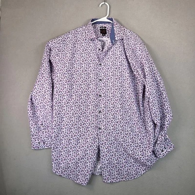 Camisa Linea Uomo Para Hombre 17.5 36/37 Púrpura Floral Calce Regular Vestido Manga Larga Foto 1 de 4