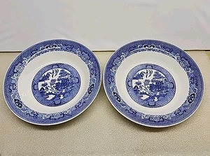 2 Royal China Blue Willow  Soup Bowl 8.5” Willow Ware - Picture 1 of 3
