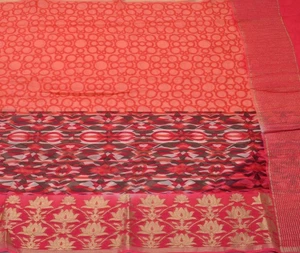 Sushila Vintage Indian Sari 100% Pure Georgette Silk Printed 5 Yard Craft Fabric - Picture 1 of 10