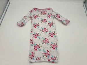 Luvable Friends Girls Sleep Gown Floral 0-6 Months 100 % Cotton - Picture 1 of 4