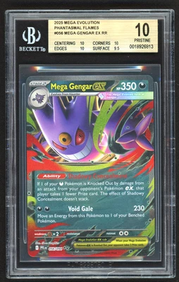 BGS 10 Prístino - Mega Gengar ex 056/094 Doble Raro Pokémon Llamas Fantasmales A Foto 1 de 3