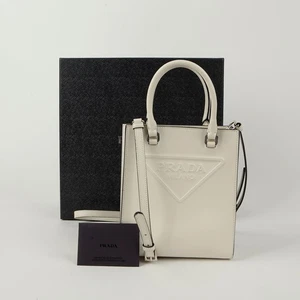 Prada Embossed Logo Small Tote Shoulder Bag 1BA333 121353407 - Picture 1 of 15