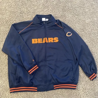 Chicago Bears Majestic Full Zip Jacket Men’s 5X Sewn Spellout Logo Clean - Image 1 of 4