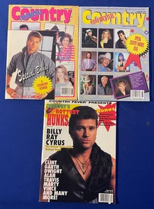 LOT-(3) vintage 90s Country Music Confidential/Hottest Hunks MAGAZINE W/POSTERS - Picture 1 of 4