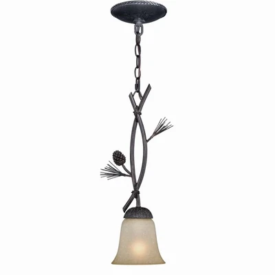 Sierra 1-Light Mini Pendant in Rustic and Bell Style 19.75 Inches Tall and 5.75 - Image 1 of 4