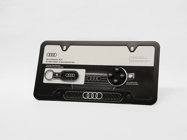 Genuine Audi Audi Rings Carbon Fiber License Plate Frame p/o ZAW-355-040-B-DX9 - Image 1 of 1