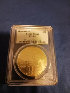 1995 D SILVER PCGS GYMNASTICS MS69 SILVER DOLLAR - Picture 1 of 2