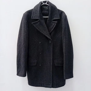 French Connection Pea Coat Size Large Womens Dark Grey Wool Blend FLT-FPL - Picture 1 of 6