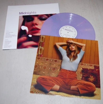 Taylor Swift Midnights Album Love Potion Purple Marbled Vinyl Record MINT - Image 1 of 4