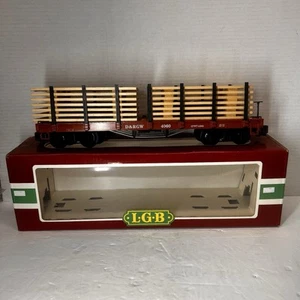 G Scale LGB 4169 D&RGW Wooden Plank load Flat Car - Picture 1 of 7
