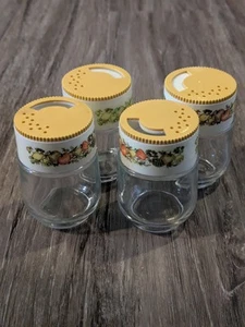 VTG GEMCO Glass Spice Of Life Mushroom Spice Jars Salt & Pepper Shakers Set Of 4 - Picture 1 of 14
