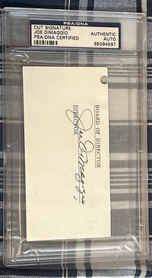 Joe DiMaggio New York Yankees Hall of Fame Signed Index Card Cut PSA/DNA Slabbed - Image 1 of 2