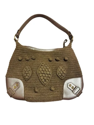 Sak розовый ярлык Nubby коричневый кабель трикотажа и кожи молнии через плечо Дамская сумка сумочка - Изображение 1 из 4