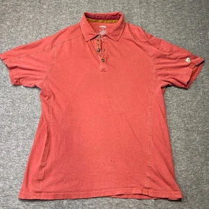 Kuhl Polo Shirt Wildfibre Mens Large Short Sleeve Casual Hiker Red Clay FLAWS L - Picture 1 of 8