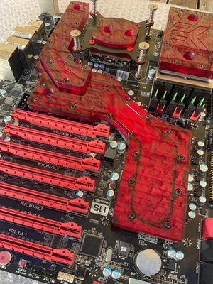 EVGA X58 Classified 4 Way SLI Motherboard LGA1366 Ultimate EK Red Watercooling - Image 1 of 4