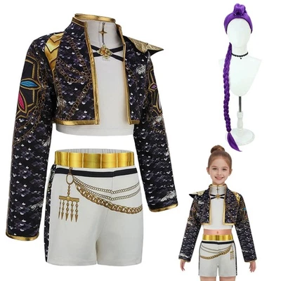 Girls Kpop K POP Demon Hunters Rumi Costume Cosplay Wig Halloween Birthday 4-12Y - image 1 of 4