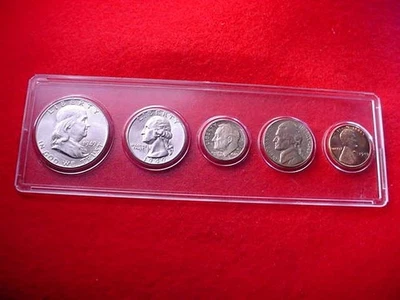 1949 PHILADELPHIA 5 COIN BU MINT SET- - -COINS 90% SILVER!!    #65 - Image 1 of 4