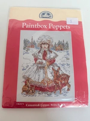 DMC Paintbox Poppets Snow Princess Counted Cross Stitch K3271 Christmas Theme - Image 1 of 4