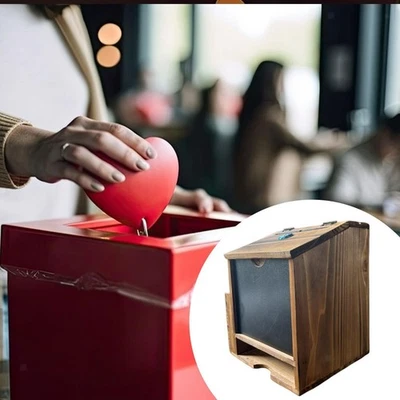 Wood Suggestion Box Easy to Install Lockable Mailbox Donation Box Ballot Comment - Image 1 of 4