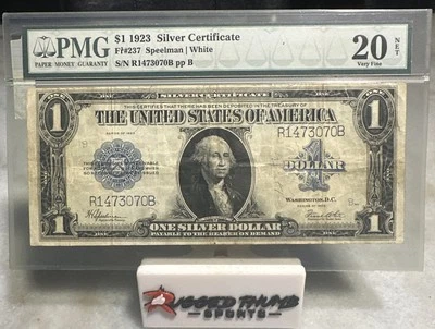 1923 $1 STAR SILVER CERTIFICATE CERTIFIED PMG 20 VERY FINE Fr#237 Speelman White - Image 1 of 2