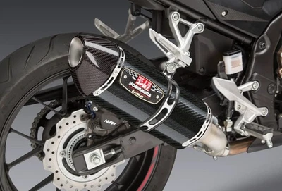 YOSHIMURA HONDA CBR500R 2017 R77 CARBON FIBRE RACE SLIP ON EXHAUST END CAN - Image 1 of 3