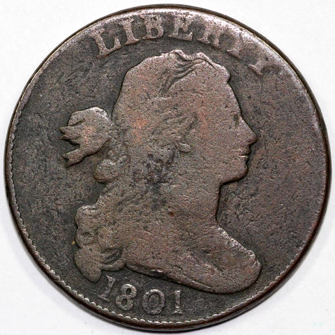1801 1c S-219 Draped Bust Large Cent Cover