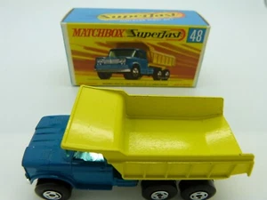 Matchbox Lesney Superfast 48 Dodge Dumper Truck Wide Wheels Boxed - Picture 1 of 6