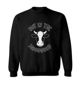 Not In The Mooooood - Funny Cow Cute Animal Lover Toddler Crewneck Sweater - Picture 1 of 8