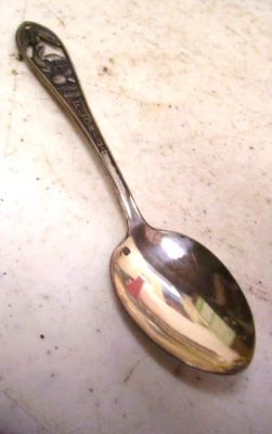 Colher lembrança de palma flamingo prata esterlina ENCO 4 3/8" FLORIDA SUNSHINE STATE - Imagem 1 de 2