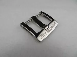 Nuovo Autentico 20mm MONTBLANC Acciaio Inox Fibbia Tang Lucchetto Stile Doppio Ponte - Foto 1 di 3