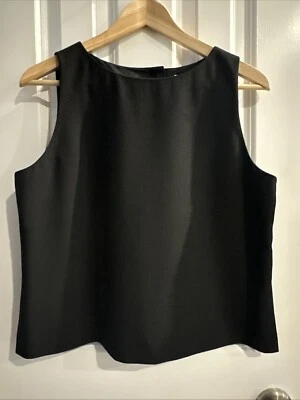 Blusa Le Suit Negra Sin Mangas Cuello Barco Carrera Oficina Trabajo NUEVA 8P Pequeña Foto 1 de 4