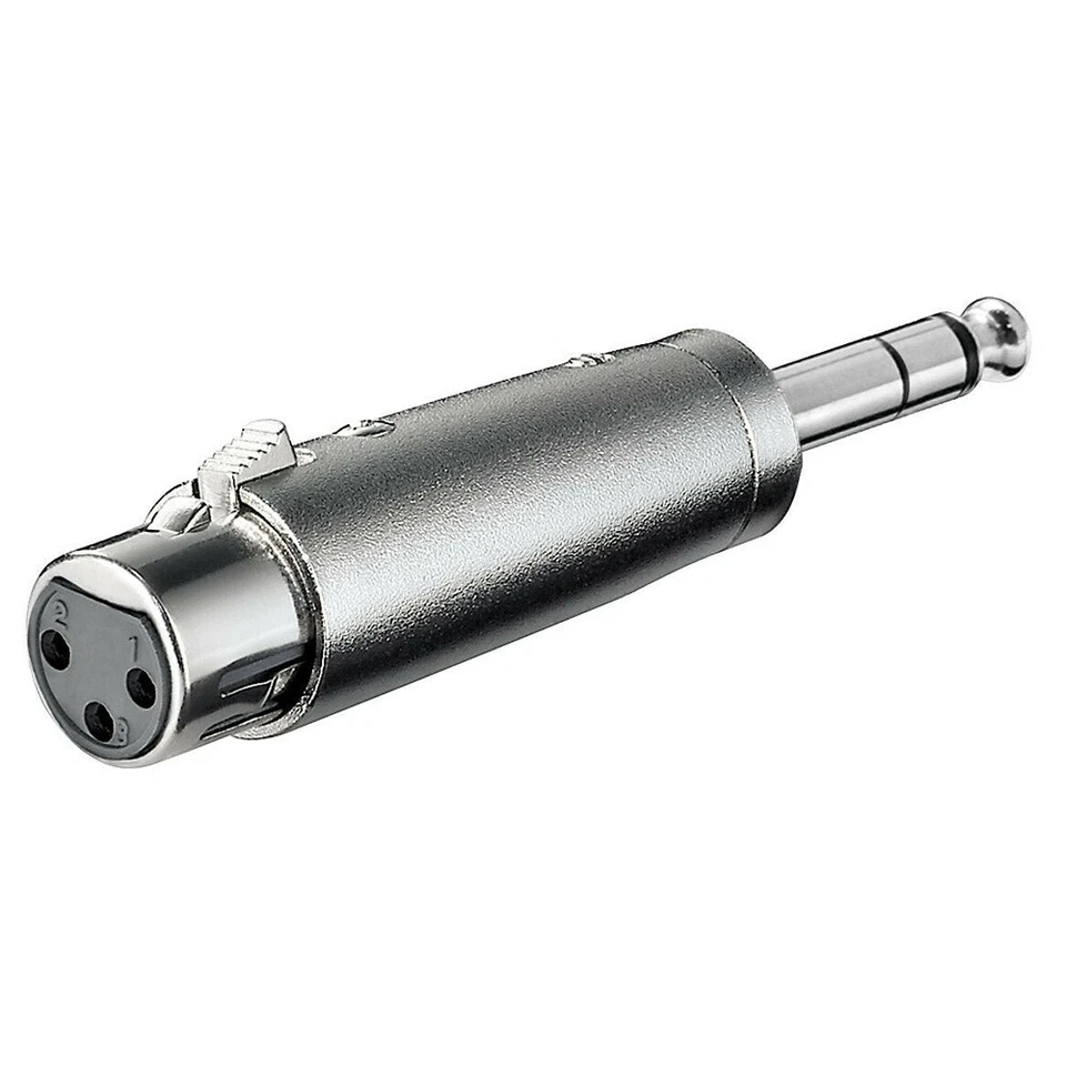 3pol XLR Buchse Kupplung auf 6,35mm stereo Klinkenstecker 1/4" Klinke Stecker DJ - Bild 1 von 1