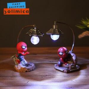 Spiderman Night Mini Light Desk Table Lamp Avengers Decor Children Figure Toy