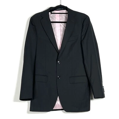 Chaqueta Blazer SuitSupply Havana Lana Solapa Talla 38L Negra 2 Botones Doble Ventilación Foto 1 de 4